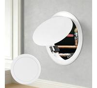 Trappe De Visite Porte D'accès Blanc avec Fermeture Magnétique, Panneau D'inspection pour Cloison Sèche, Plafond et Mur, Cadre en aluminium, Couvercle de Trou de Grenier Circulaire(45cm (17.71in))