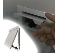 trappe de visite Porte d'accès murale en alliage d'aluminium gris avec panneau carré encastré, fermeture à loquet magnétique du panneau de portes(W 15 CM L 25 CM)