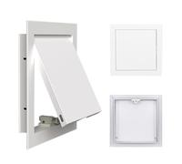 Trappe de Visite Porte D'inspection de Plafond avec Cadre en Aluminium, Panneau D'accès Métallique, Interrupteur à bouton-poussoir, Plaque de Visite de Plomberie, Installation Facile(White,25x25cm)