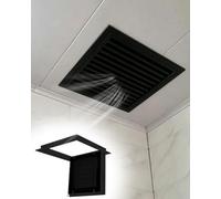 Trappe de Visite Porte d'Inspection Ventilée en Aluminium avec Filtre et Mini-Loquet, Trappe Encastrée pour Salle de Bains à Ouverture par Poussée(Black,60x60cm/24"x24")