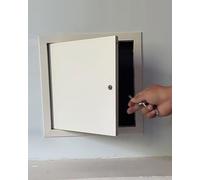 Trappe de Visite Trappe d’Accès en Métal Blanc avec Serrure, pour Cuisine d’Hôtel, Sous-Sol, Électricité, Encastrée au Plafond ou Mur, Couverture de Trou(300mmx400mm/11.8inx15.7in)
