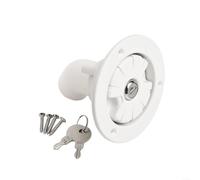 Trappe d'entrée d'eau pour camping-car et camping-car avec trou d'aération inversé pour arrêter la pulvérisation d'eau et joint anti-fuite pour réservoirs de caravane (blanc)