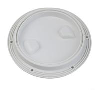 Trappe d'inspection ronde antidérapante blanche avec housse amovible | Plaque de pont en ABS pour yacht | Disponible en 4 | 6 | 20 cm (15,2 cm)