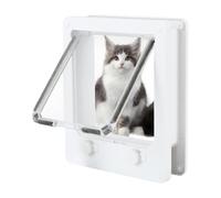 Trappe intérieure pour animaux de compagnie - Mécanisme de à quatre directions, portail résistant aux tempêtes avec petite chatière, tunnel d'entrée avec fonctionnement silencieux |