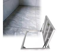 Trappe invisible de plancher de sous-sol, 101,6 x 50,8 cm, porte d'évacuation d'urgence avec ventouse et poignées, couverture d'accès de cave encastrée personnalisée pour sols carrelés