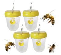 Traps d'abeilles, 4pcs Traps de guêpe Place extérieure, 3, 7 x 4, 7 Pouces Tueur de guêpe réutilisable, piège en Plastique pour extérieur, pièges à Abeilles pour l'extérieur