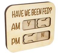 Traqueur d'alimentation pour Animaux De Compagnie, avec Indicateur D'alimentatïon AM PM Clair, 11,5 X 1 X 10 Cm, Panneau De Rappel d'alimentation pour Chien avec -Nous Été Nourris, Panneau D'