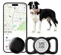 Traqueur de chien avec code QR - Tracker intelligent pour collier sans frais mensuels - Tracker de localisation avec support - Dispositif anti-perte pour animaux de compagnie - Compatible avec Apple