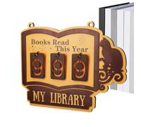 Traqueur de comptoir de Livres - Ornement de bibliothèque à Suspendre en Bois - Panneau de Lecture - des progrès de Lecture - pour étude, Lieu de Travail, Maison, Salon, bibliothèque, Coin, Mur