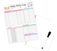 Traqueur de journal pour nouveau-né avec tableau blanc réutilisable, tableau de changement de couches, suivi du sommeil et des siestes, tableau d'activités quotidiennes pour les nouveaux parents