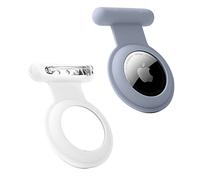 Traqueur GPS Airtag Caché pour Enfants, Personnes âgées, Animaux de Compagnie et Vêtements - Plus sûr Que la Montre et le Porte-clés (Gris-Blanc)