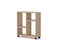 TABLE MOBILE AVEC ROULETTES SUPPORT PC CHEVET BUREAU MAISON CHÊNE 65x60x20cm TRA