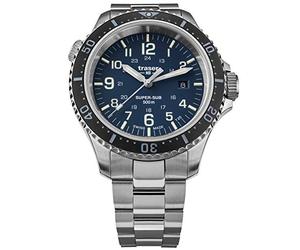 Traser Montre à Quartz analogique pour Homme avec Bracelet en Acier Inoxydable 109373, Argent/Noir, Bracelet