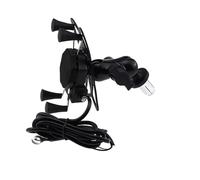 TRASH BIN Fixation Navigation Moto Support Navigation GPS Téléphone Accessoires Moto pour CBR650F pour CBR650R pour VFR800 F5 pour VFR1200 Chargeur USB(USB Phone Holder Black)