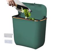 Trash Bin -Wall Mount Trash Bin 26.6x14.8x21.9cm 7L | Compost Basket Small Cabinet Door Compost Basket With Lid And Bags - Space-Saving Mountable Dustbin For Kitchen Bathroom Bedroom Cupboard RV
