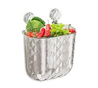 Trash Can Kitchen Cabinet, Suction Cup Waste Basket, 25.5x14.2x25cm/10.04x5.59x9.84 inches Multi-Functional Compost Bin, Easy Clean, 1-Piece White, for Recycling and Food Disposal