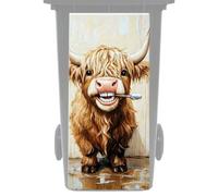 Trash Can Sticker - PVC 82x37cm, Colorful Cartoon Animal Design | Adding Fun To Large Wheeled Garbage Bins | Outdoor Bin Decal | For Yard Garden Utility Room Kitchen Garage Trash Cans