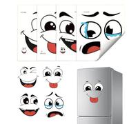 Trash Can Stickers - Adhesive Cartoon Expression Decals | Funny Waste Bin Graphics Waterproof Durable Peel Stick Design for Indoor Outdoor, Fridge, Wall, Bucket, Bathroom Use