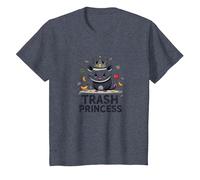 Trash Princess : Opossum Insolite Reine des restes T-Shirt, Enfant, Bleu Chiné, 6 Ans