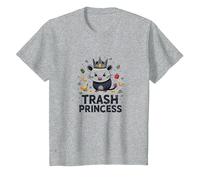 Trash Princess : Opossum Insolite Reine des restes T-Shirt, Enfant, Gris Chiné, 8 Ans