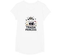 Trash Princess : Opossum Insolite Reine des restes T-Shirt, Fille, Blanc, M
