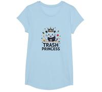 Trash Princess : Opossum Insolite Reine des restes T-Shirt, Fille, Bleu Céleste, M