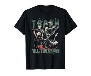 Trash Till You Crash Zombie Metal Band effrayant Halloween Rock T-Shirt