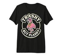 Trashy But Flashy Funny Flamingo Lunettes de Soleil Graphiques T-Shirt Haut de Gamme