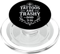 Trashy Tattoo Bible Verse Papa Citation Tatouage Humour Religieux PopSockets PopGrip pour MagSafe