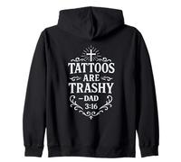 Trashy Tattoo Bible Verse Papa Citation Tatouage Humour Religieux Sweat à Capuche