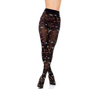 Trasparenze Platino Collants en Nero avec Ceinture Confort et Gousset en Coton - Design Opaque 80 Deniers - XL