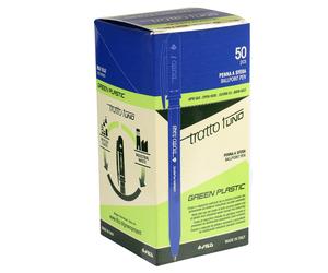 Tratto 93504 Box 50 Blue Pen Stroke 1 Green Medium Tip, 1.0Mm