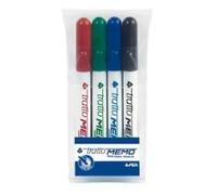 Tratto Memo - Marqueur - Non Permanent - Pour Tableau Blanc - Noir, Rouge, Bleu, Vert - 1-2.5 Mm - Pack De 4