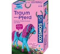 KOSMOS Cheval de rêve Expériences à emporter, Set pour enrouler les chevaux, Contenu : Laine turquoise et rose, Aiguille émoussée et feutre de bricolage,, KOSMOS