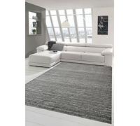 Traum Tapis de Salon Design et Contemporain Tapis Court Uni Anthracite Größe 80 x 300 cm