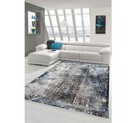 Traum Tapis de Salon Designer et Modern Tapis en Bleu Gris Crème Größe 80x150 cm