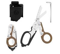 Trauma Ciseaux de sauvetage 6 en 1 pliables Trauma Ciseaux d'urgence, ciseaux à pansements avec coque K, clé pour services d'urgence professionnels, camping en plein air (marron noir)