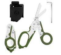 Trauma Ciseaux de sauvetage 6 en 1 pliables Trauma Ciseaux d'urgence, ciseaux à pansements avec coque K, clé pour services d'urgence professionnels, camping en plein air (encre verte)