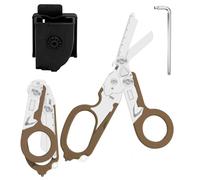 Trauma Ciseaux de sauvetage 6 en 1 pliables Trauma Ciseaux d'urgence, ciseaux à pansements avec coque K, clé pour services d'urgence professionnels, camping en plein air (marron)