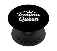 Trauma Queen Nurse Life Drôle Script médical PopSockets PopGrip Adhésif