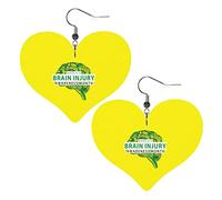 Traumatisme crânien sensibilisation mois boucles d'oreilles en cuir pour femmes balancent boucle d'oreille goutte pendentif avec crochet cadeaux pour fille adulte