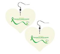 Traumatisme crânien sensibilisation mois boucles d'oreilles en cuir pour femmes balancent boucle d'oreille goutte pendentif avec crochet cadeaux pour fille adulte