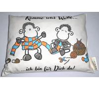 Traumhafte Genusswelten Sheepworld Coussin en pin 19 x 26 cm Komme Was Wolle, ich Bin für Dich da
