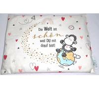 Traumhafte Genusswelten Sheepworld Oreillers Coussin en noyaux de Cerises Le Monde est Beau Parce Que Vous y êtes !