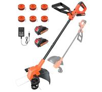 Traumheim 20V Coupe Bordure sans Fil avec Batterie, 2-in-1 30CM Coupe Bordure, Debroussailleuse Electrique sans Fil à Alimentation Automatique avec 6 Bobines, 90° Coupe Rotative Tête, pour Jardin