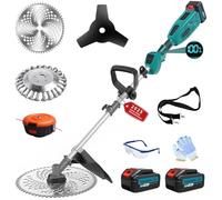 Traumheim Débroussailleuse Electrique sans Fil avec 2X4,0Ah Batteries, 800W Moteur Brushless avec Brosse Désherbage, Coupe Bordures sans Fil 4 en 1, pour tondre Les pelouses et Les Jardins