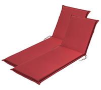 Traumnacht Rêve confort nuit Ensemble de 2 chaises piscine extérieure rouge, 190 x 58 x 6 cm