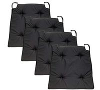 Traumnacht Rêve coussin de chaise de nuit Basic Set de 4, avec une couverture de coton, 40 x 42 x 4 cm, noir