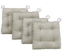 Traumnacht Rêve coussin de chaise de nuit haut de gamme Ensemble de 4, cm avec une couverture de coton, 38 x 40 x 7, beige