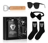 Trauzeuge Fragen Mann Willst Du Mein Trauzeuge Sein 8oz Flachmann Socken Flaschenöffner Mit Holzgriff Fliege Sonnenbrille 2 Becher Entrichter In Schwarze Geschenkbox Edelstahl für Hochzeit